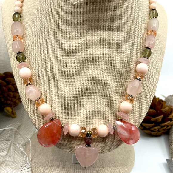 Vintage Ali-Khan Adjustable Gemstone Necklace with Sterling Silver Chain, 16-18"